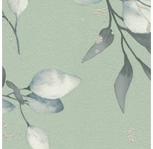 Detail van een behang met eucalyptusmotief