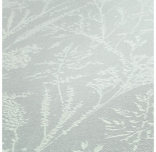Close-up van een wit behang met plantenmotief