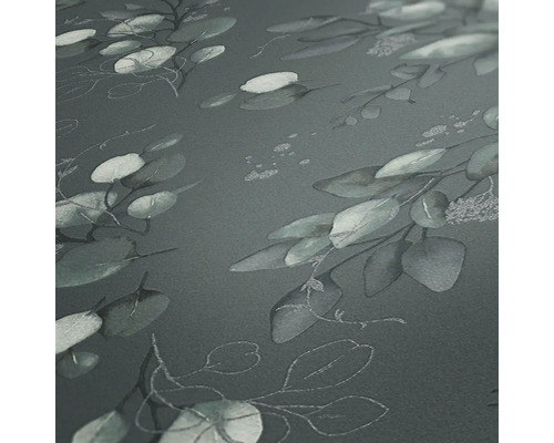 Close-up van een behang met eucalyptuspatroon