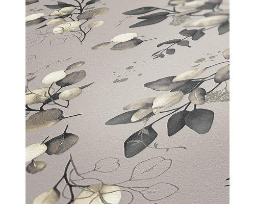 Behang met bladerenmotief