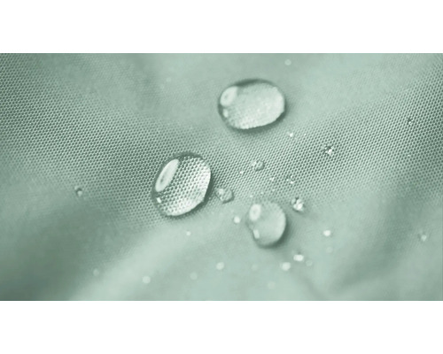 Close-up van waterdruppels op waterafstotende stof