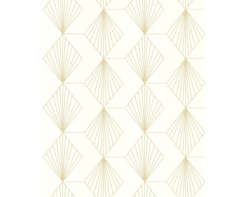Behang met geometrisch waaier- en ruitpatroon