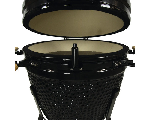 Keramische barbecue met open deksel