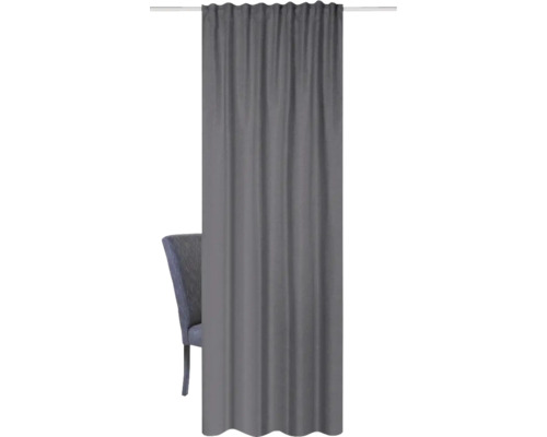 Grijs gordijn met plooiband