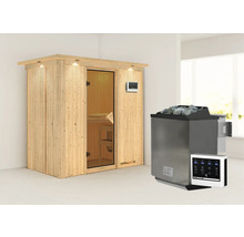 Sauna met saunakachel en bedieningseenheid