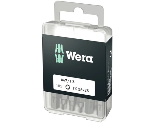 Wera Logo. Set van 10 Torx-bits, maat TX 25x25.