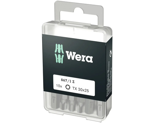 Wera Logo. Set van tien Torx bits, maat TX 30x25.