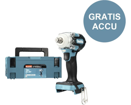 MAKITA Accu slagmoersleutel LXT DTW300ZJ (**gratis accu**)