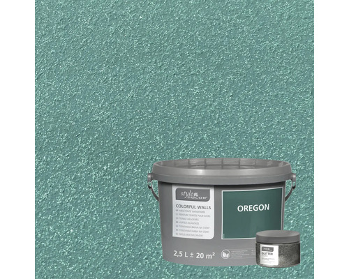 Emmer met muurverf en glitter voor binnen