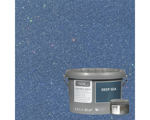 Emmer Style Color Colorful Walls getinte muurverf Deep Sea met Glitter Multicolor