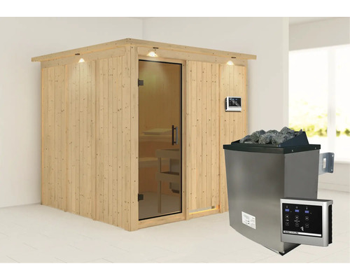 Sauna met kachel en bediening