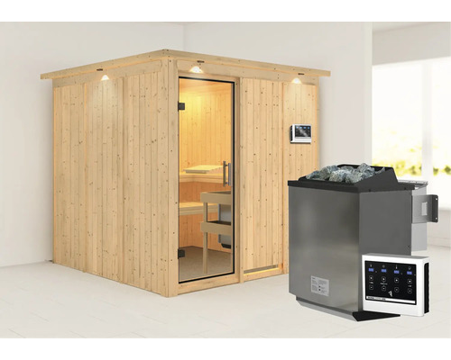 Sauna met saunakachel en bediening