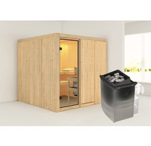 Houten binnensauna met kachel