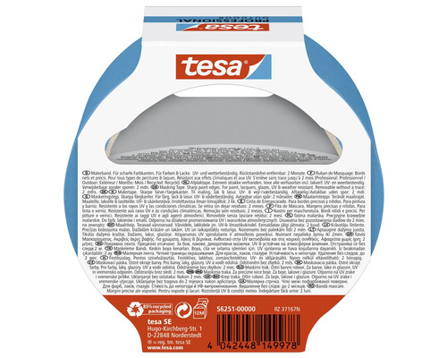 Tesa schilderstape voor het afplakken voor scherpe verfranden