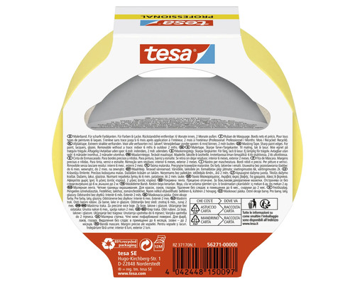 Tesa schilderstape voor strakke verfranden, zes maanden binnen en twee maanden buiten verwijderbaar zonder sporen
