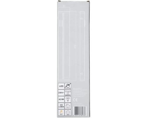 Verpakking van een niet-dimbare ledlamp met 4,9 watt, 430 lumen en 30000 uur levensduur