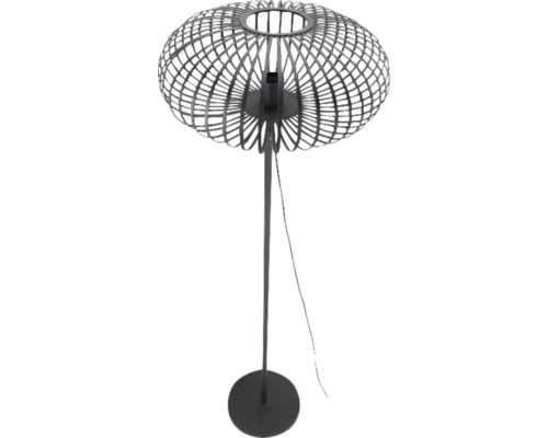 Vloerlamp met ronde lampenkap van metalen stijlen