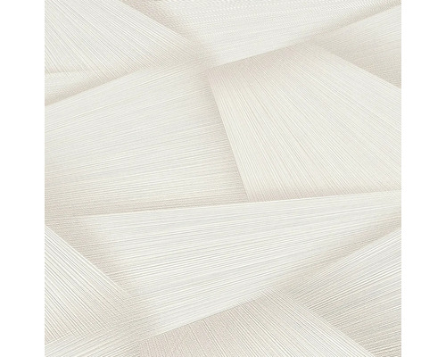 Close-up van een wit vliesbehang met geometrisch patroon