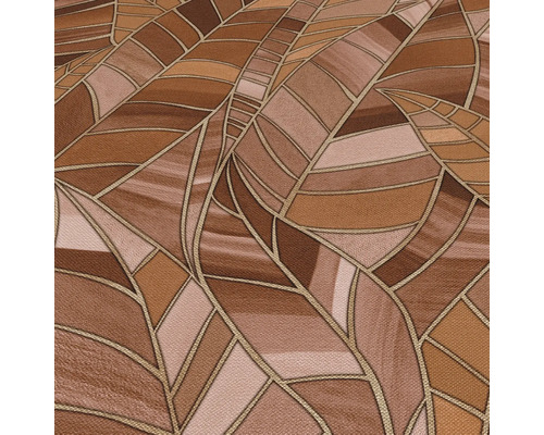 Behang met bladmotief en structuur