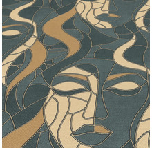 Behang met abstract vrouwengezicht patroon