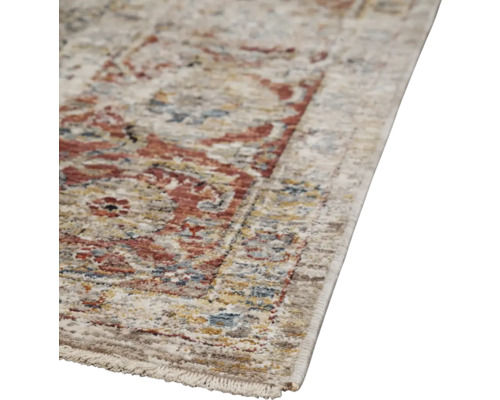 Detailweergave van een tapijt met motief