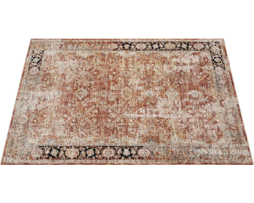 Rechthoekig tapijt met een rand met patroon en een Oosters ontwerp