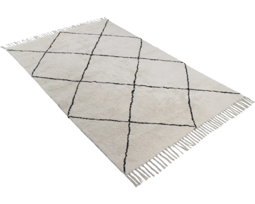 Tapijt met geometrisch patroon en franjes