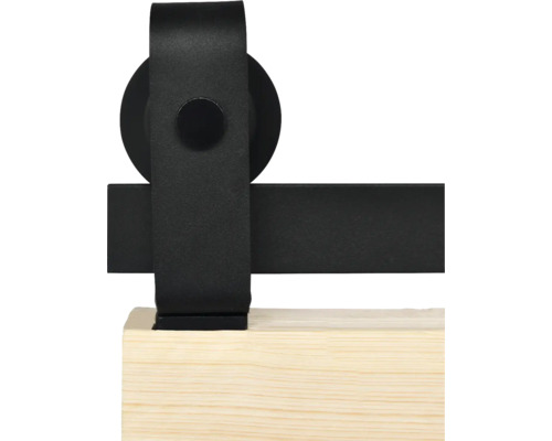 Detailopname van een schuifdeur beslag op een houten deur