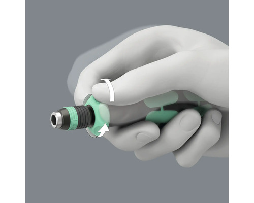 Illustratie van een hand die een schroevendraaier gebruikt