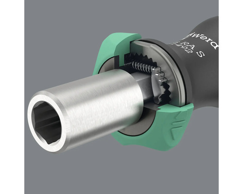 Gedetailleerde opname van een Wera schroevendraaier met bitopname