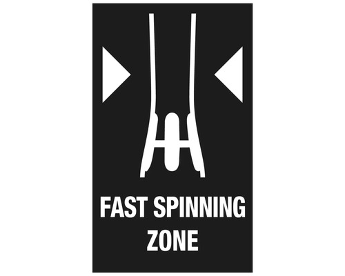 Symbool voor snel draaiende zone