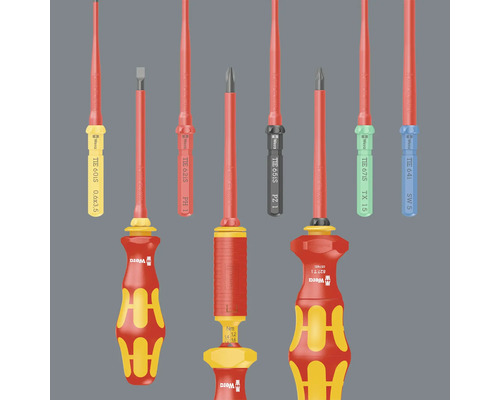 Diverse geïsoleerde schroevendraaiers van Wera voor elektrisch werk