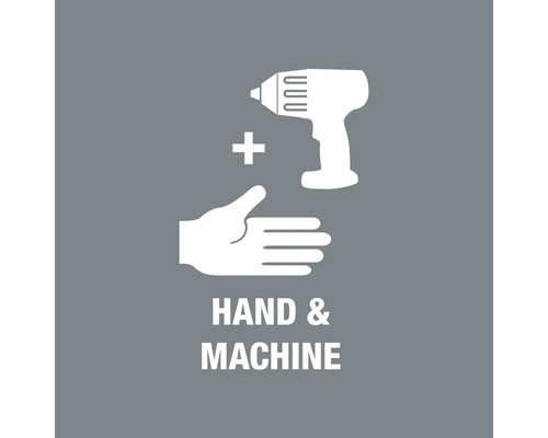 Symbool: Hand en machine