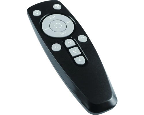 Zwarte afstandsbediening voor het bedienen van plafondlamp en ventilator