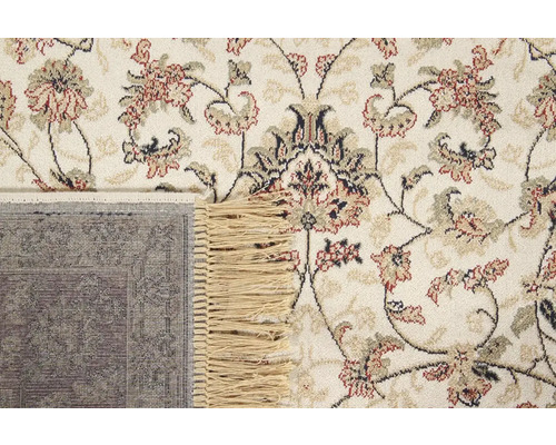 Tapijt met bloemmotief en franjes