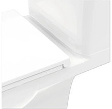 Detailopname van een toilet met reservoir en toiletdeksel