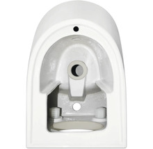 Detailopname van een wandhangend toilet van keramiek