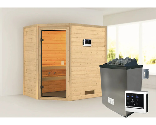 Sauna met kachel en bediening