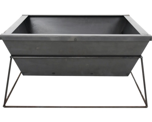 Metalen plantenbak met plank