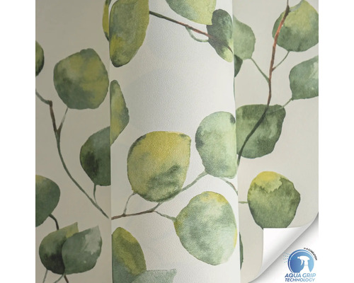 Behang met eucalyptusbladmotief