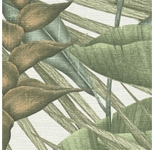 Close-up van een patroon met tropische bladeren