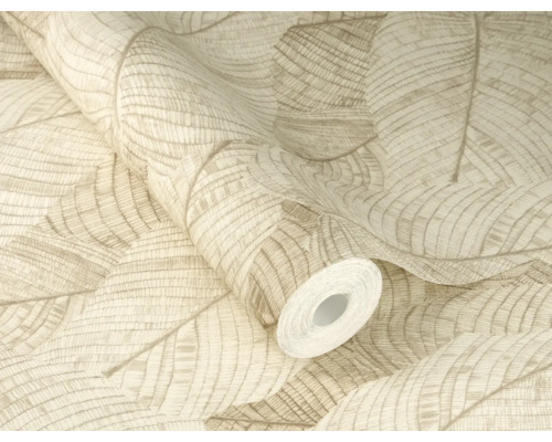 Rol behang met bladmotief