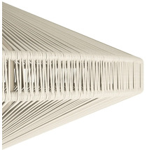 Detailopname van een hanglamp met textielkap