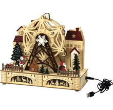 Kerstdecoratie met reuzenrad en kerstmotieven