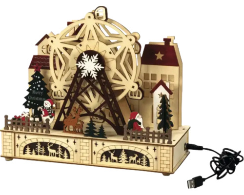 Kerstdecoratie met reuzenrad en kerstmotieven