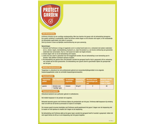 Instructies voor het gebruik van Fertimoss voor gazons