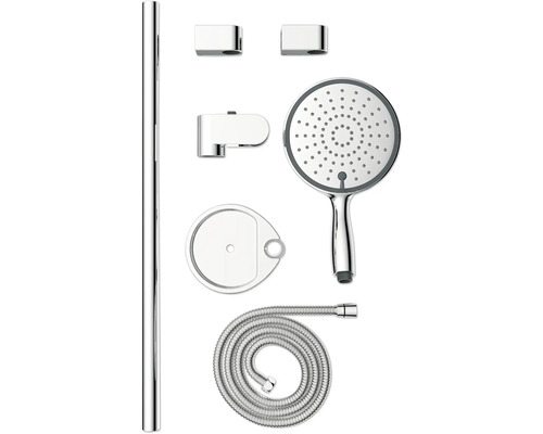 Douchestangset met handdouche, doucheslang en wandhouder