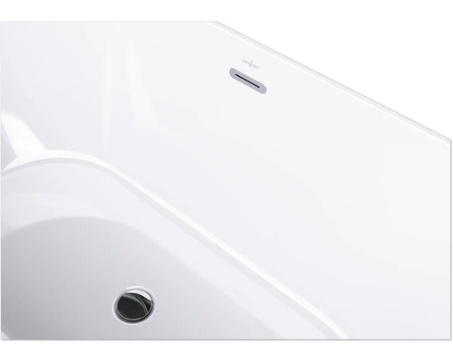 Detailopname van een badkuip met afvoer en overloop