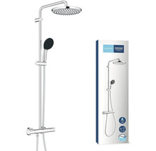 Grohe douchesysteem met hoofd- en handdouche en productverpakking