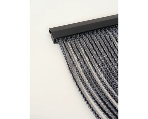 Parelgordijn met zwarte rail